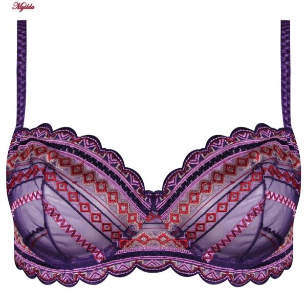 ست شورت و سوتین زنانه برتا مدل فنردار کد 5100-2420-PU رنگ بنفش