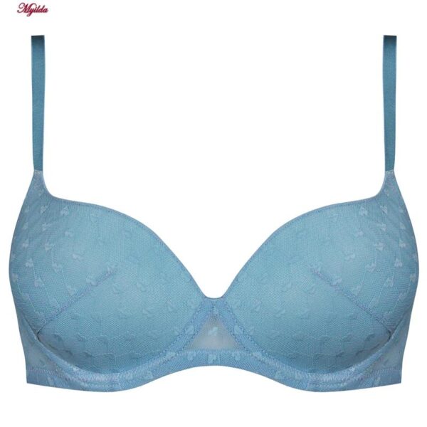 ست شورت و سوتین زنانه برتا مدل فنردار قلبی کد 5132-6020-HBL رنگ آبی روشن