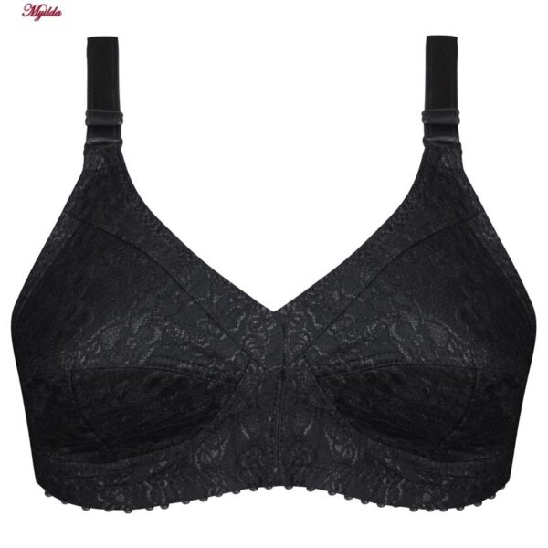 سوتین زنانه ماییلدا مدل گیپور گلدار بدون فنر کد 5038 رنگ مشکی