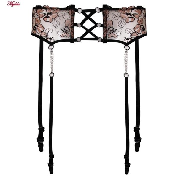 ست شورت و سوتین زنانه برتا مدل فنردار کد 5105-4040-B رنگ مسی به همراه نگهدارنده جوراب