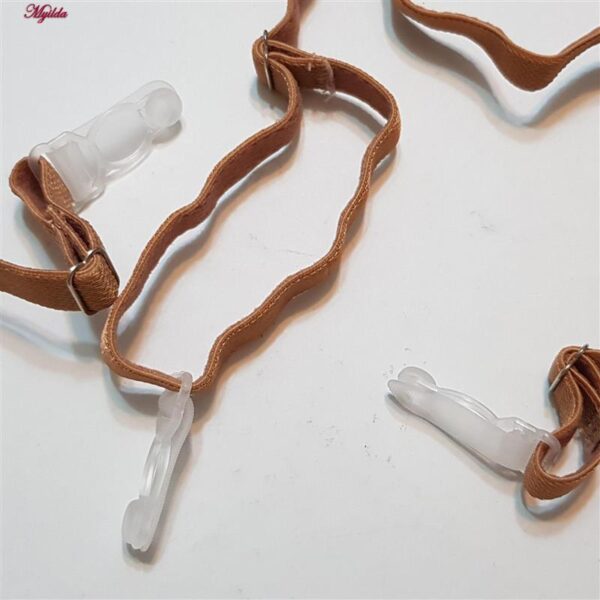 ست شورت و سوتین زنانه برتا مدل فنردار کد 5104-4041-BR رنگ قهوه ای به همراه نگهدارنده جوراب