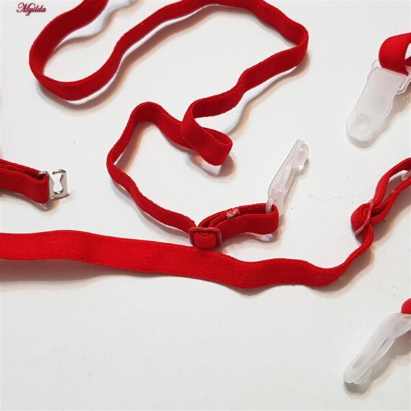 ست شورت و سوتین زنانه برتا مدل فنردار کد 5108-4032-R رنگ قرمز به همراه نگهدارنده جوراب