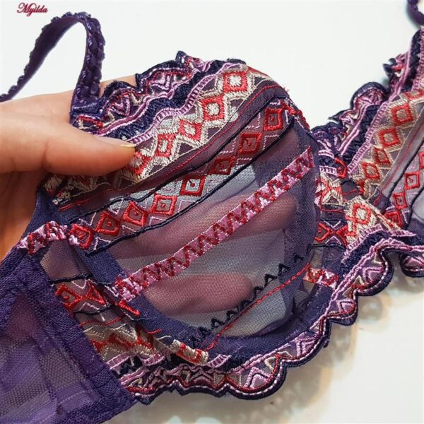 ست شورت و سوتین زنانه برتا مدل فنردار کد 5100-2420-PU رنگ بنفش