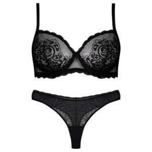 ست شورت و سوتین زنانه برتا مدل فنردار کد 5100-2420-AB رنگ مشکی