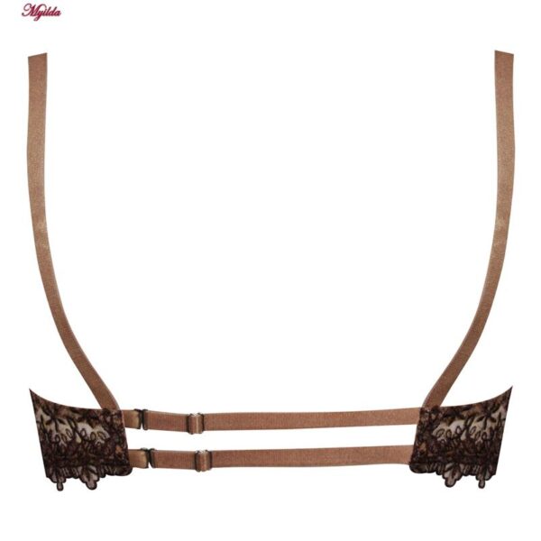 ست شورت و سوتین زنانه برتا مدل فنردار کد 5104-4041-BR رنگ قهوه ای به همراه نگهدارنده جوراب