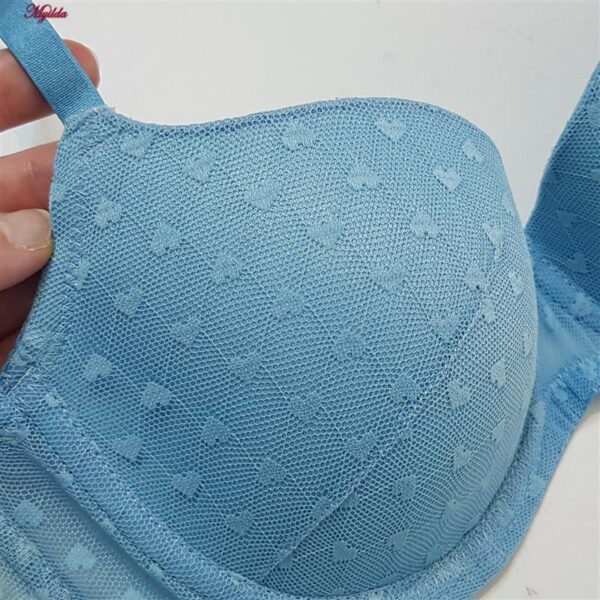 ست شورت و سوتین زنانه برتا مدل فنردار قلبی کد 5132-6020-HBL رنگ آبی روشن