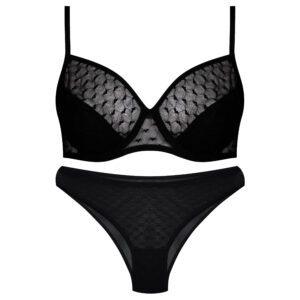 ست شورت و سوتین زنانه برتا مدل فنردار کد 5110-2430-HB رنگ مشکی