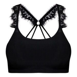 نیم تنه ورزشی زنانه ماییلدا مدل پددار پشت ضربدری کد 5081 رنگ مشکی