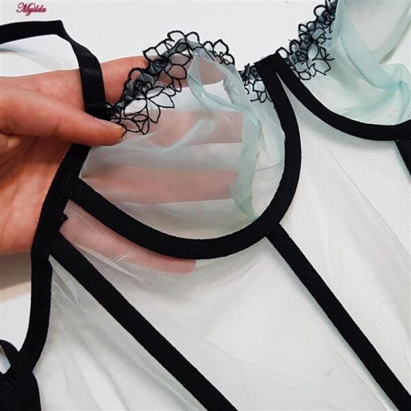 ست شورت و سوتین زنانه برتا مدل فنردار شیشه ای کد 5111-2261 رنگ سبز روشن