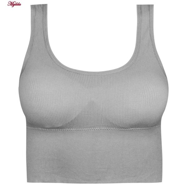 نیم تنه ورزشی زنانه ماییلدا مدل کبریتی پددار کد 5083 رنگ طوسی
