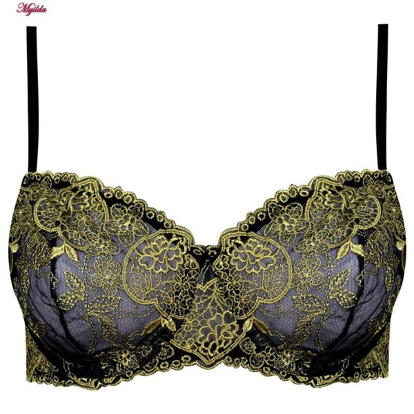 ست شورت و سوتین زنانه برتا مدل فنردار گل کد 5100-2420-BBG رنگ مشکی