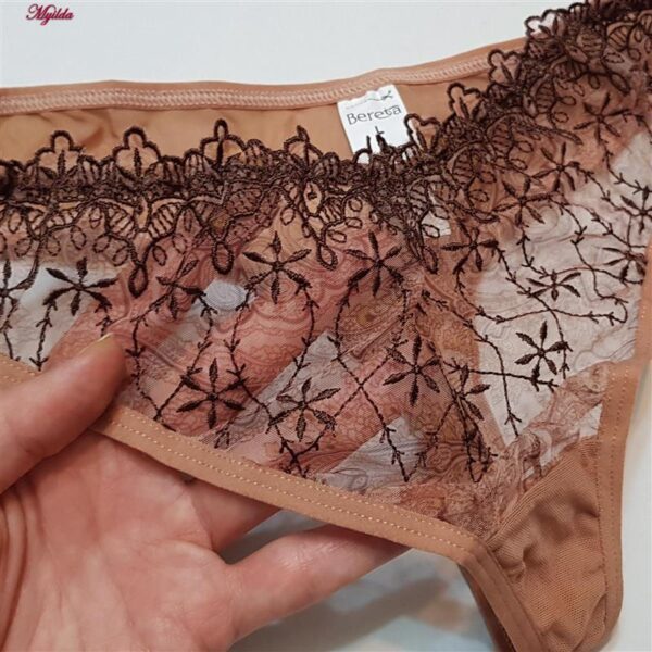 ست شورت و سوتین زنانه برتا مدل فنردار کد 5100-2420-BR رنگ قهوه ای