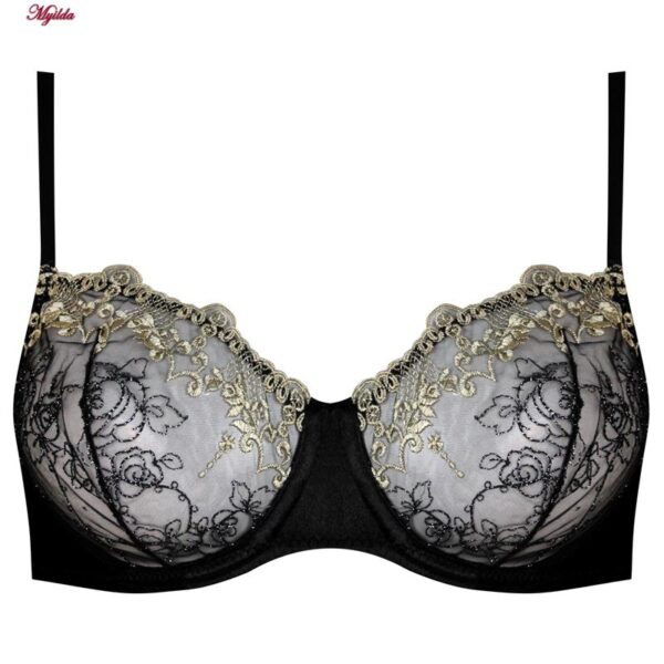 ست شورت و سوتین زنانه برتا مدل فنردار کد 5106-4010-B رنگ مشکی به همراه نگهدارنده جوراب