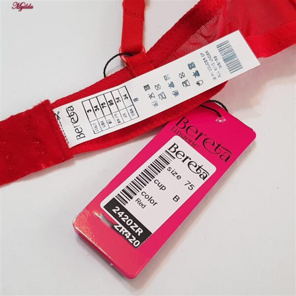 ست شورت و سوتین زنانه برتا مدل فنردار کد 5100-2420-ZR رنگ قرمز