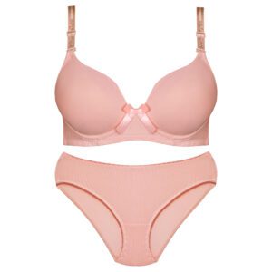 ست شورت و سوتین زنانه پدلی مدل کبریتی فنردار کد 5122-P132 رنگ صورتی