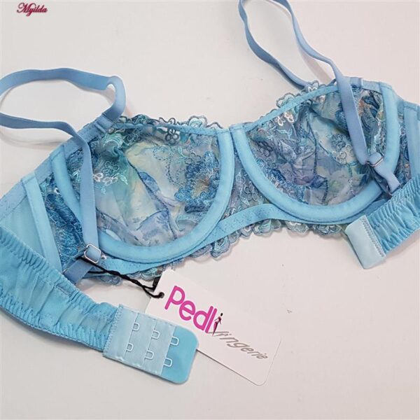 ست شورت و سوتین زنانه پدلی مدل فنردار کد 5115-P202 رنگ آبی روشن