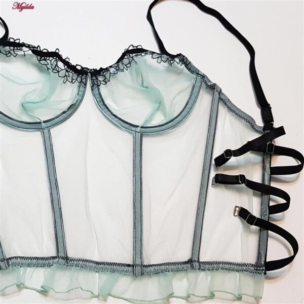 ست شورت و سوتین زنانه برتا مدل فنردار شیشه ای کد 5111-2261 رنگ سبز روشن