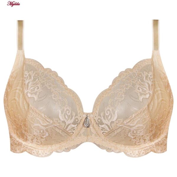 سوتین زنانه لین مدل فنردار کد 4680-513 رنگ کرم