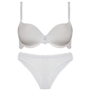 ست شورت و سوتین زنانه پدلی مدل فنردار کد 5124-P163 رنگ سفید