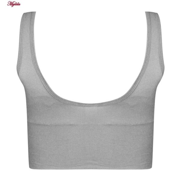 نیم تنه ورزشی زنانه ماییلدا مدل کبریتی پددار کد 5083 رنگ طوسی