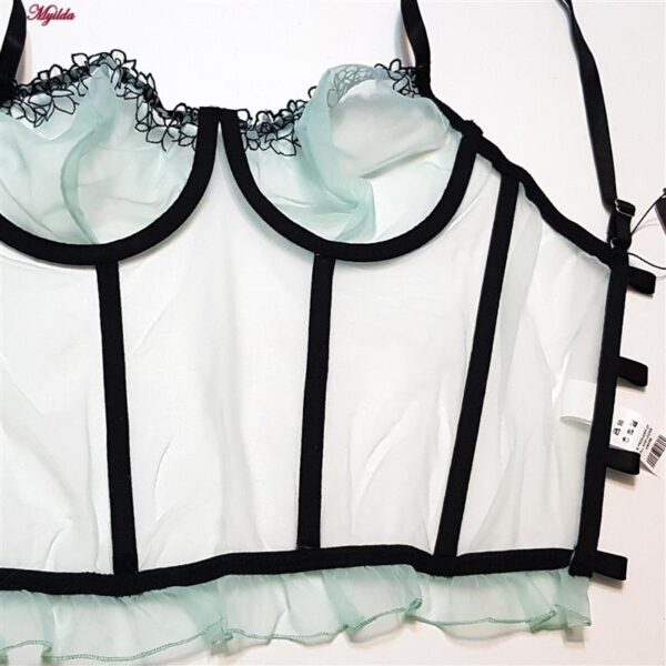 ست شورت و سوتین زنانه برتا مدل فنردار شیشه ای کد 5111-2261 رنگ سبز روشن