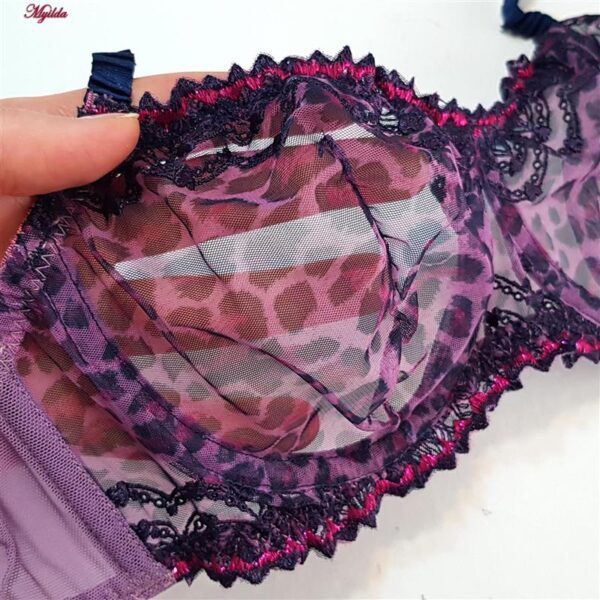 ست شورت و سوتین زنانه برتا مدل فنردار پلنگی کد 5100-2420-BP رنگ بنفش