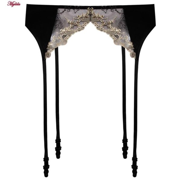 ست شورت و سوتین زنانه برتا مدل فنردار کد 5106-4010-B رنگ مشکی به همراه نگهدارنده جوراب