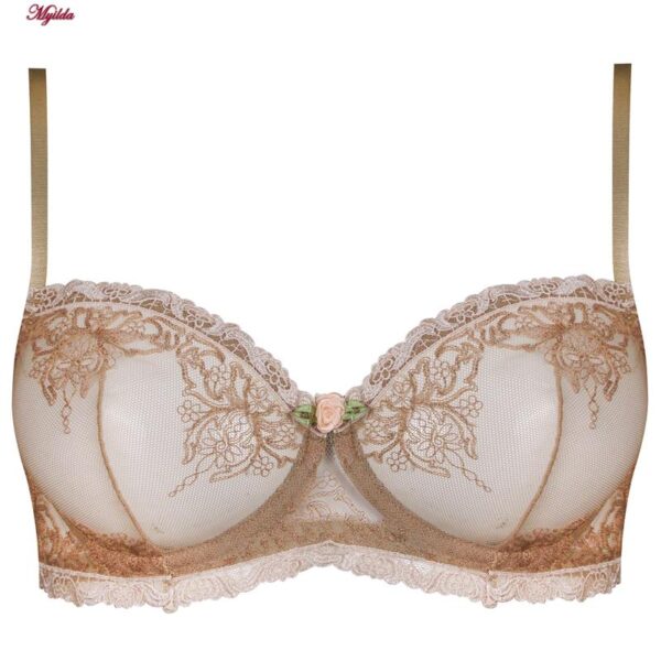 ست شورت و سوتین زنانه برتا مدل فنردار کد 5100-2420-E رنگ کرم