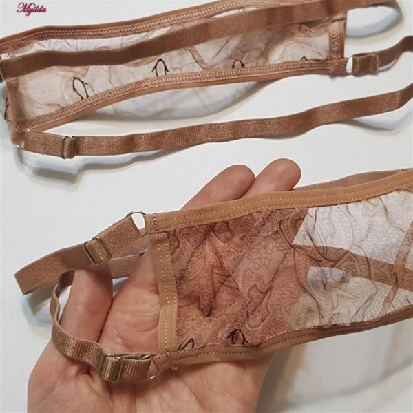 ست شورت و سوتین زنانه برتا مدل فنردار کد 5104-4041-BR رنگ قهوه ای به همراه نگهدارنده جوراب