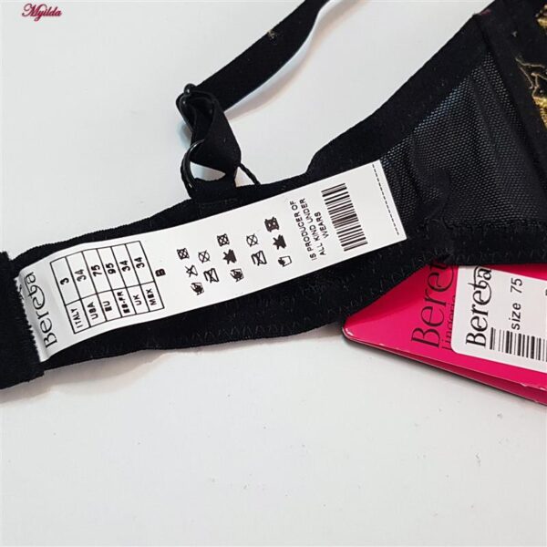 ست شورت و سوتین زنانه برتا مدل فنردار گل کد 5100-2420-BBG رنگ مشکی