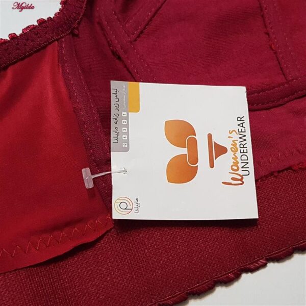 سوتین زنانه ماییلدا مدل دانتل پروانه کش کد 5058 رنگ زرشکی