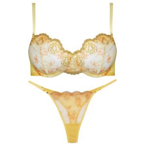 ست شورت و سوتین زنانه پدلی مدل فنردار کد 5116-P302 رنگ زرد