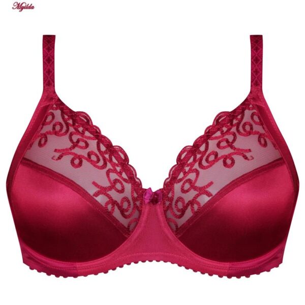 سوتین زنانه شاندرمن مدل فنردار کد 5080-2385-610 رنگ زرشکی