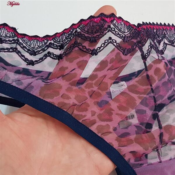 ست شورت و سوتین زنانه برتا مدل فنردار پلنگی کد 5100-2420-BP رنگ بنفش