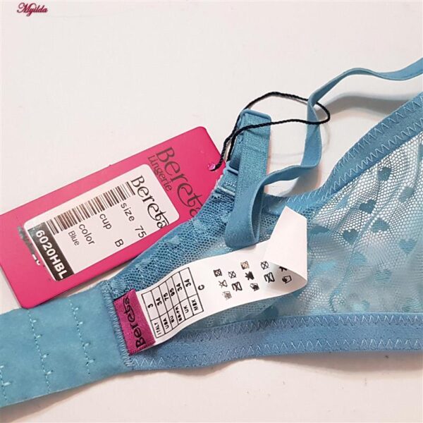 ست شورت و سوتین زنانه برتا مدل فنردار قلبی کد 5132-6020-HBL رنگ آبی روشن