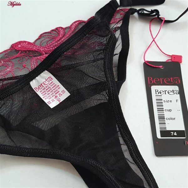 شورت زنانه برتا مدل گل صورتی کد 5137-74 رنگ مشکی