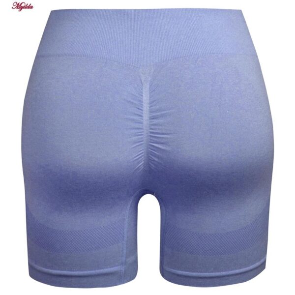 ست نیم تنه و شلوارک ورزشی زنانه ماییلدا مدل سیملس پشت چین دار پددار کد 5172 رنگ آبی