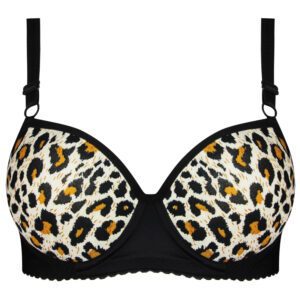 سوتین زنانه ماییلدا مدل پلنگی جکدار فنردار پوش آپ کد 5160