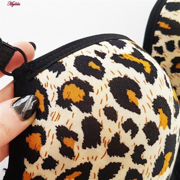 سوتین زنانه ماییلدا مدل پلنگی جکدار فنردار پوش آپ کد 5160