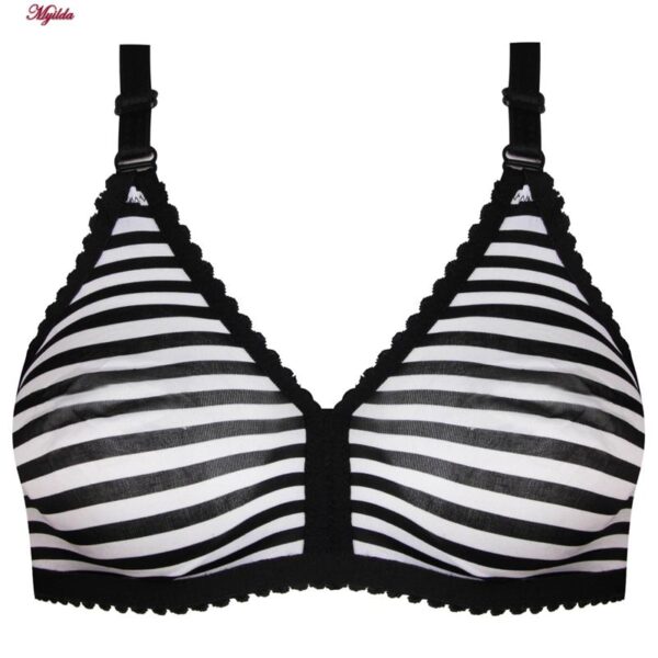 سوتین زنانه ماییلدا مدل پرسی راه راه بدون فنر کد 5046