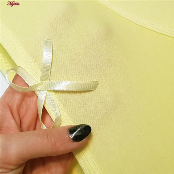 شورت زنانه ماییلدا مدل نخ پنبه پاپیون کد 5163 رنگ زرد