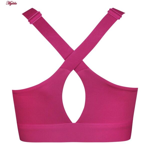 نیم تنه ورزشی زنانه ماییلدا مدل جلو زیپدار پد ثابت کد 5018 رنگ سرخابی