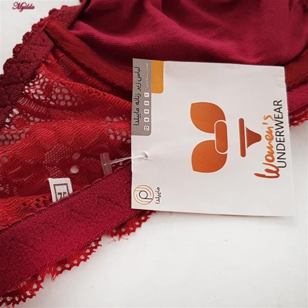 ست شورت و سوتین زنانه ماییلدا مدل فنردار هارنس کد 5165 رنگ زرشکی