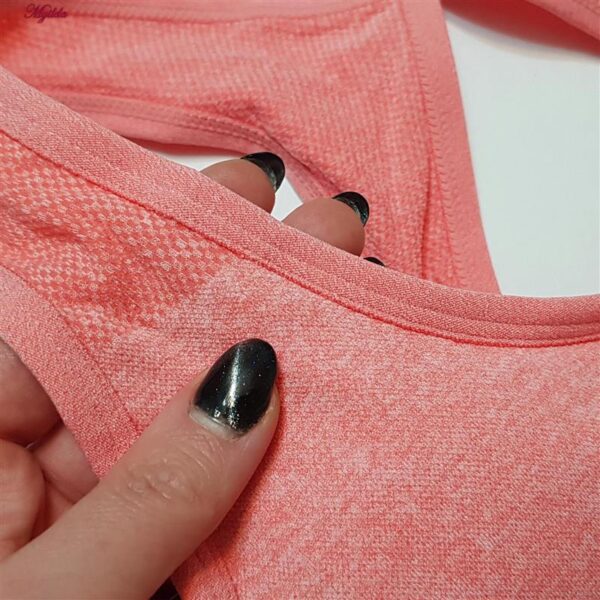 ست نیم تنه و شلوارک ورزشی زنانه ماییلدا مدل سیملس پشت چین دار پددار کد 5172 رنگ گلبهی