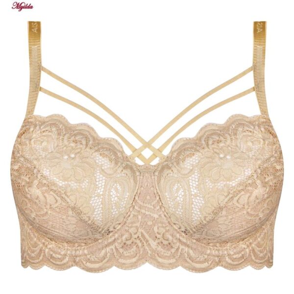 ست شورت و سوتین زنانه ماییلدا مدل فنردار هارنس کد 5165 رنگ کرم