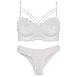 ست شورت و سوتین زنانه ماییلدا مدل فنردار هارنس کد 5165 رنگ سفید