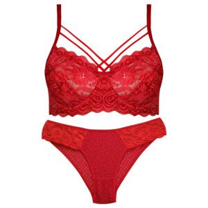 ست شورت و سوتین زنانه ماییلدا مدل فنردار هارنس کد 5165 رنگ قرمز