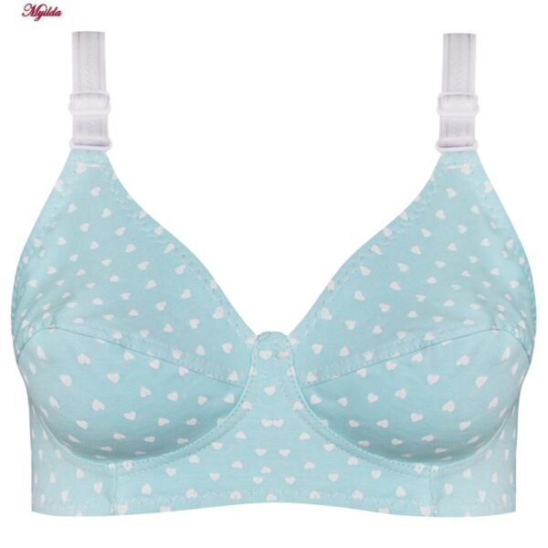 سوتین زنانه ماییلدا مدل بدون فنر قلبی کد 5039 رنگ آبی روشن