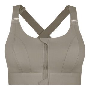 نیم تنه ورزشی زنانه ماییلدا مدل جلو زیپدار پد ثابت کد 5018 رنگ خاکی