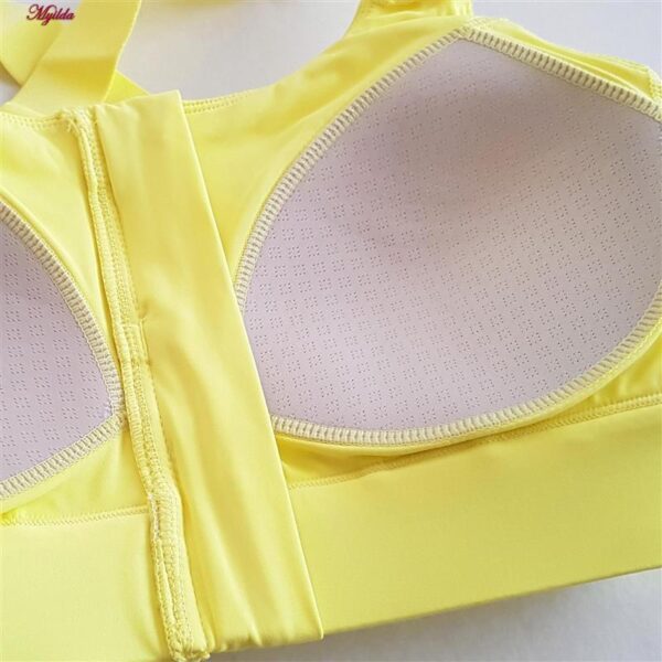 نیم تنه ورزشی زنانه ماییلدا مدل جلو زیپدار پد ثابت کد 5018 رنگ زرد